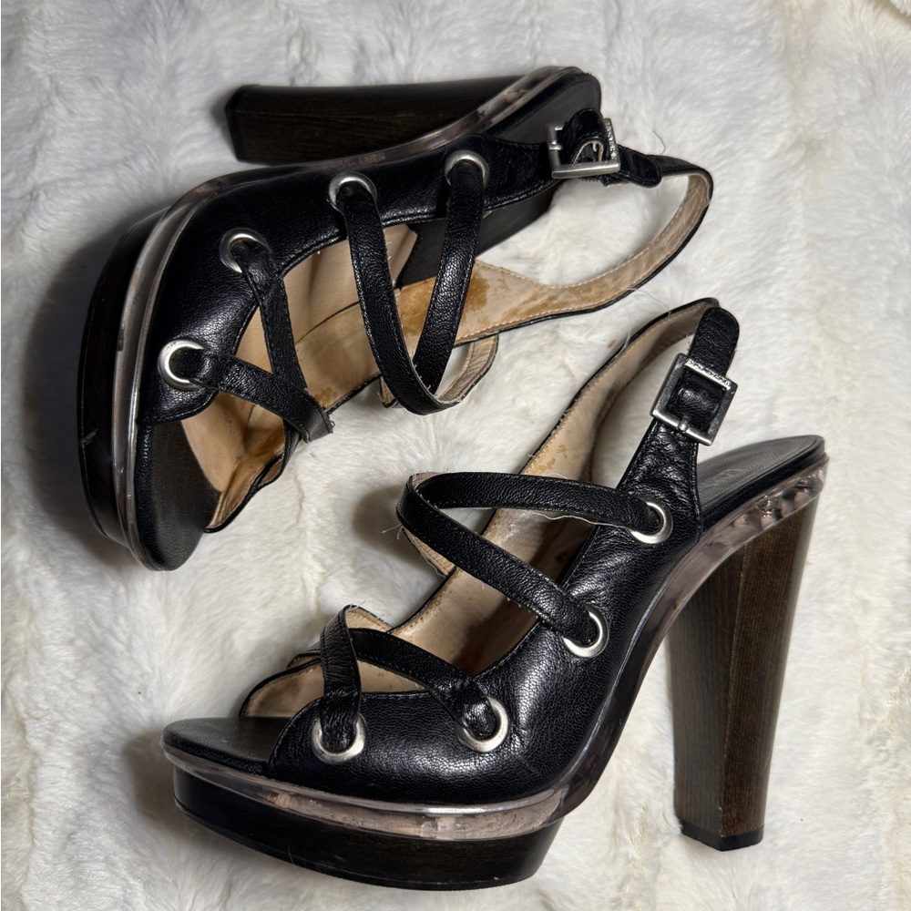 Michael Kors Astor Strappy Leather Platform Heels